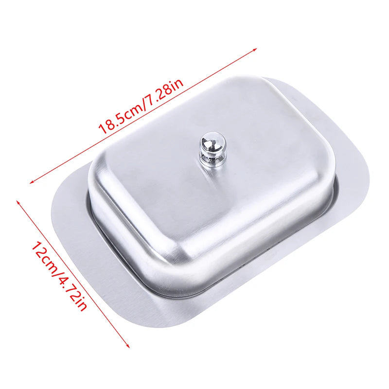 Retro French Butter Box Storage Tray Tableware Stainless Steel Dish Qme