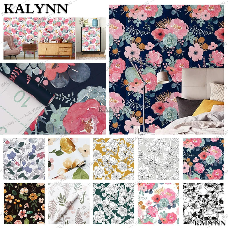 Floral Wall Stickers Self Adhesive Removable Wallpaper Vinyl Contact Qme