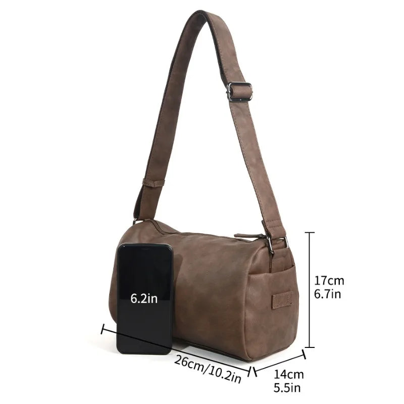 Men's Cylinder Crossbody Bag Korean Minimalist Fashion Casual Sling Qme