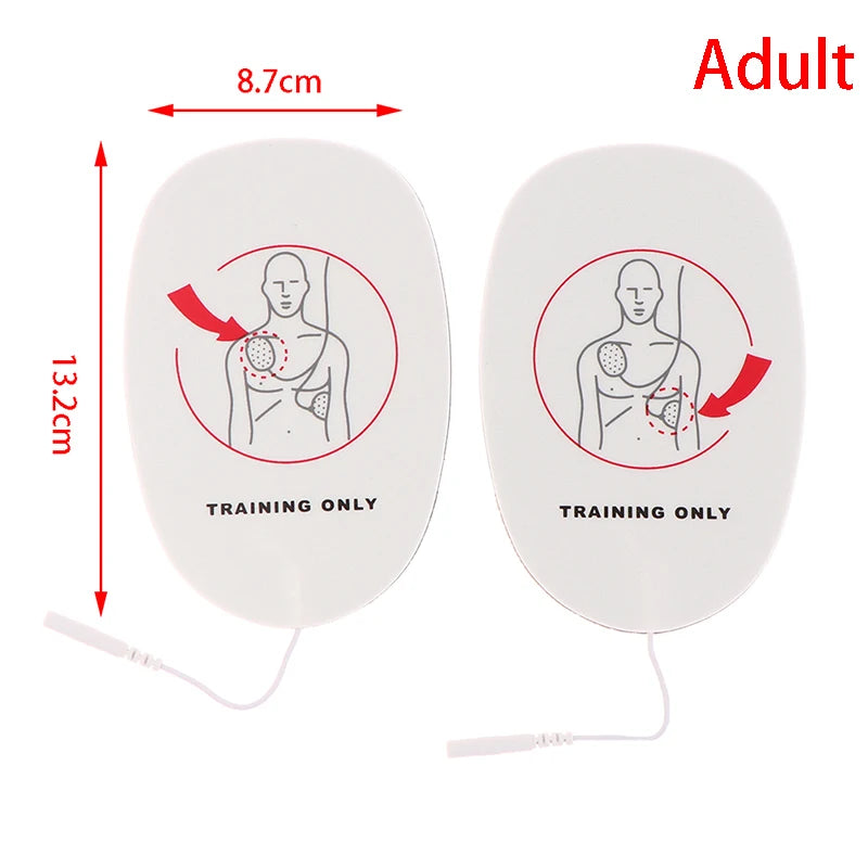1 Pair AED Training Device Patches First Aid Replacement Pads Adult Qme adult