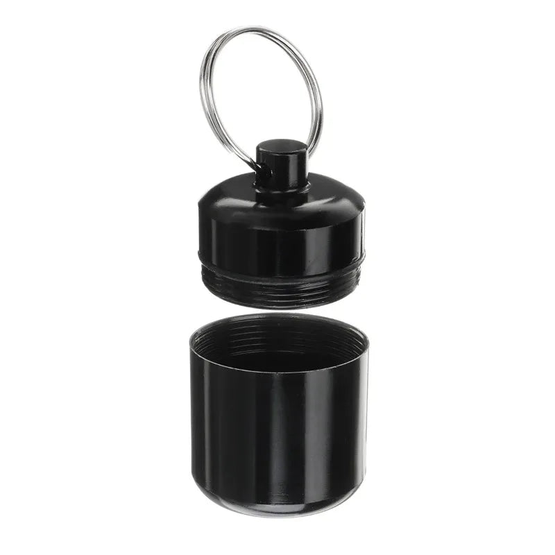 Short and chubby aluminum alloy cartridge, sealed metal aluminum can with keychain, coin storage earplugs, aluminum bottle Qme