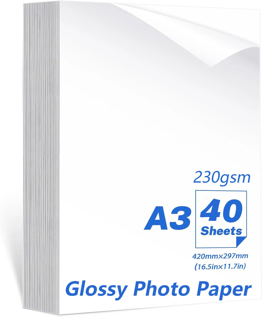 A3 Photo Paper, Waterproof Glossy for Photo Paper，Waterproof Embossed Card Paper Inkjet Photo Paper Qme