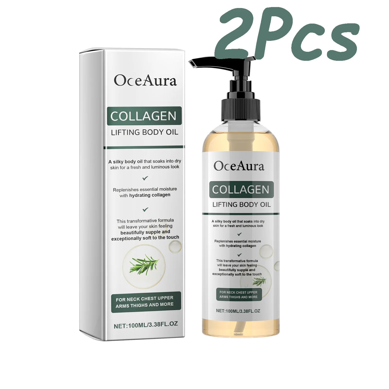 Collagen Lifting Body Oil Hydrating Tightening Whole Body Massage Essential Oil Lifting Firming Body Oil for Dry Skin Moisturize Qme 200ml Boxed