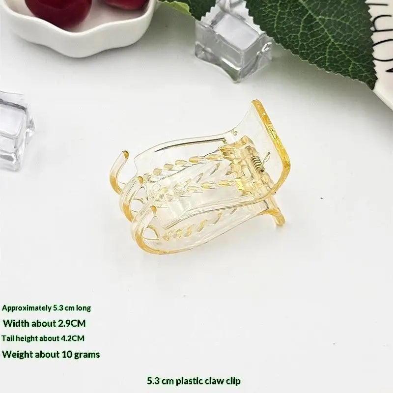 Frosted Kawaii Hair Claw Clip Women Kids Girls Stylish Qme Yellow