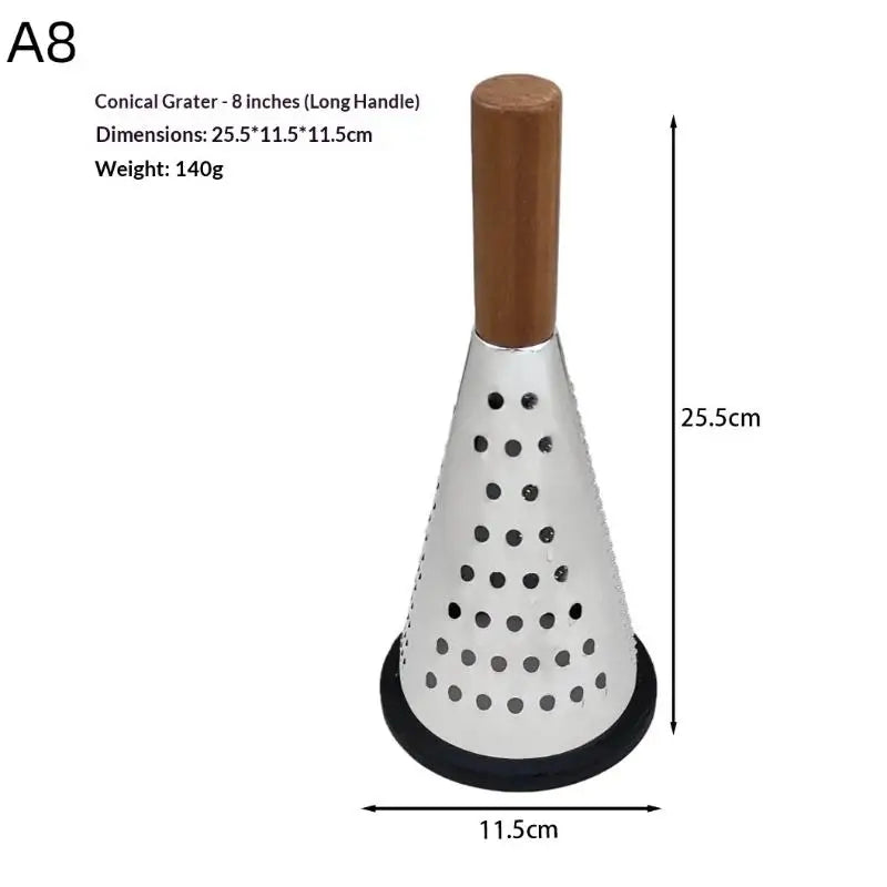 Grater 3 Side Shred Manual Handheld Stainless Steel Multi-purpose Qme A8
