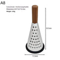 Grater 3 Side Shred Manual Handheld Stainless Steel Multi-purpose Qme A8