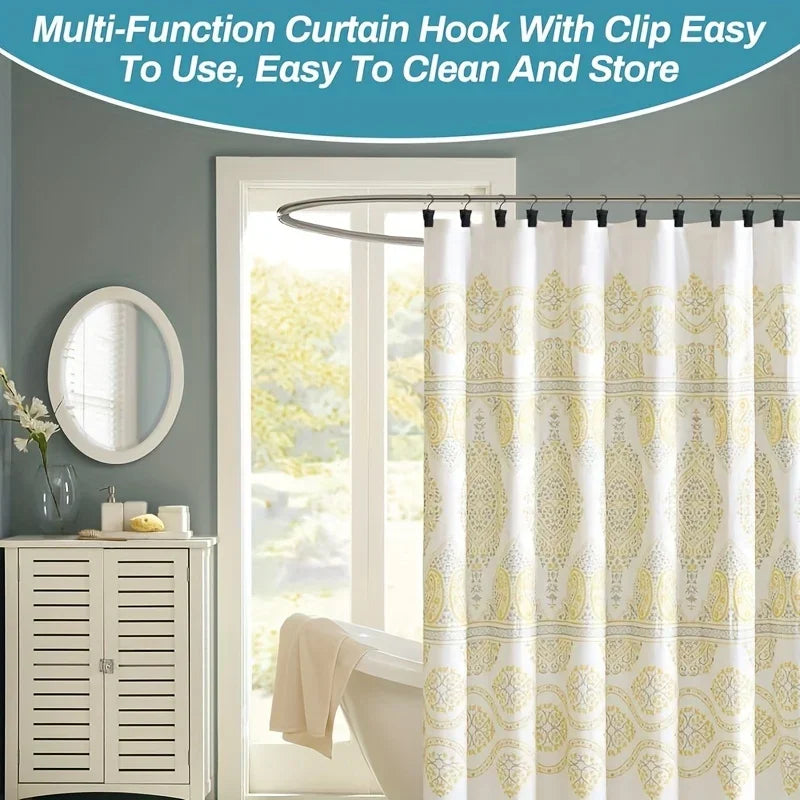 50pcs Curtain Black Stainless Steel Clips Set Qme