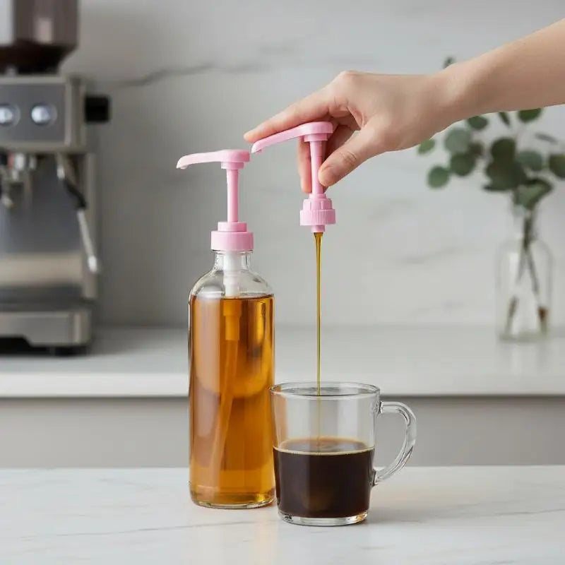 5X Syrup Pump Coffee Syrup Pump Dispenser Syrup Pump Press Action Pump Head For Coffee Syrups For Juice Bottle Dispenser Qme