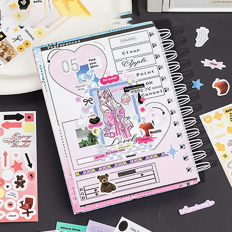Y2K Sweet Cool Sticker Book Set (2 Pack), Multi-Use Decor Stickers for Scrapbooking, Toploader, Phone & Craft Projects Qme
