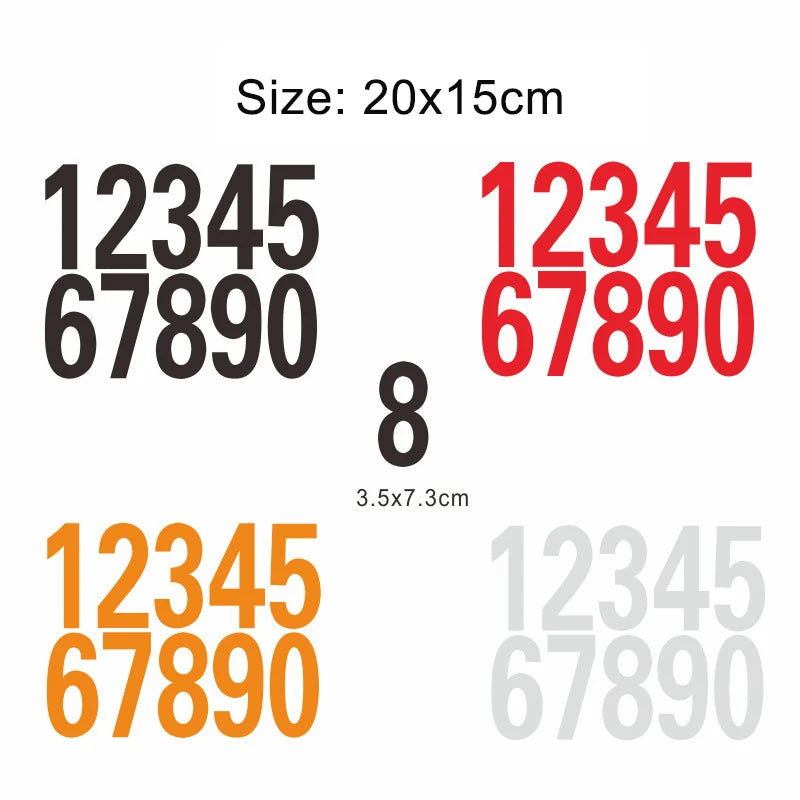 Car Reflective 0-9 Numbers Sticker Temporary Parking Phone Remarks Qme