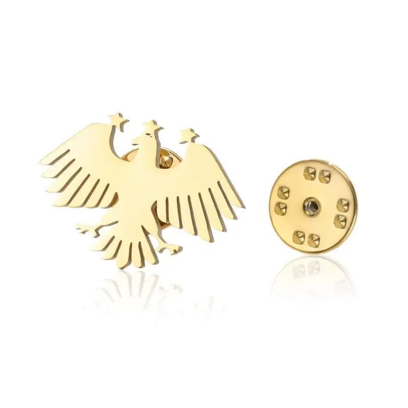 Stainless Steel Hummingbird Eagle Hawk Metal Brooch Animal Lapel Pins For Men Women Syrian National Emblem Badges Jewelry Gift Qme A4