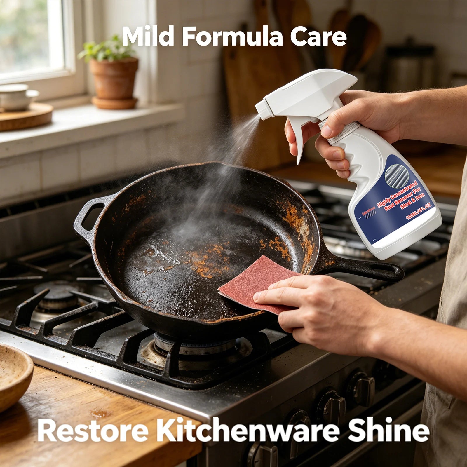 Rust Remover Kit Remove Stubborn Rust Stains Restore Metal Surfaces Shine Gentle Formula Highly Concentrated Rust Removing Spray Qme