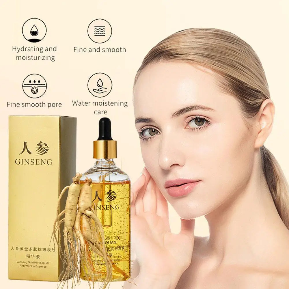 100mlGold Ginseng Face Essence Polypeptide Lightening Skin Qme