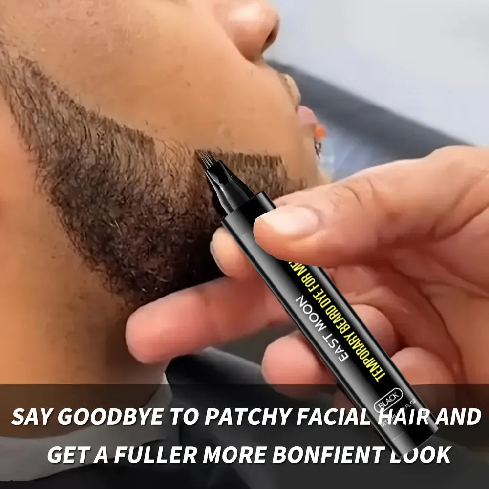 Beard Filler Pen Waterproof Beard Coloring Pen Filling Enhancer Black Fiber Hair Beard Stuffing Pen Tool Qme