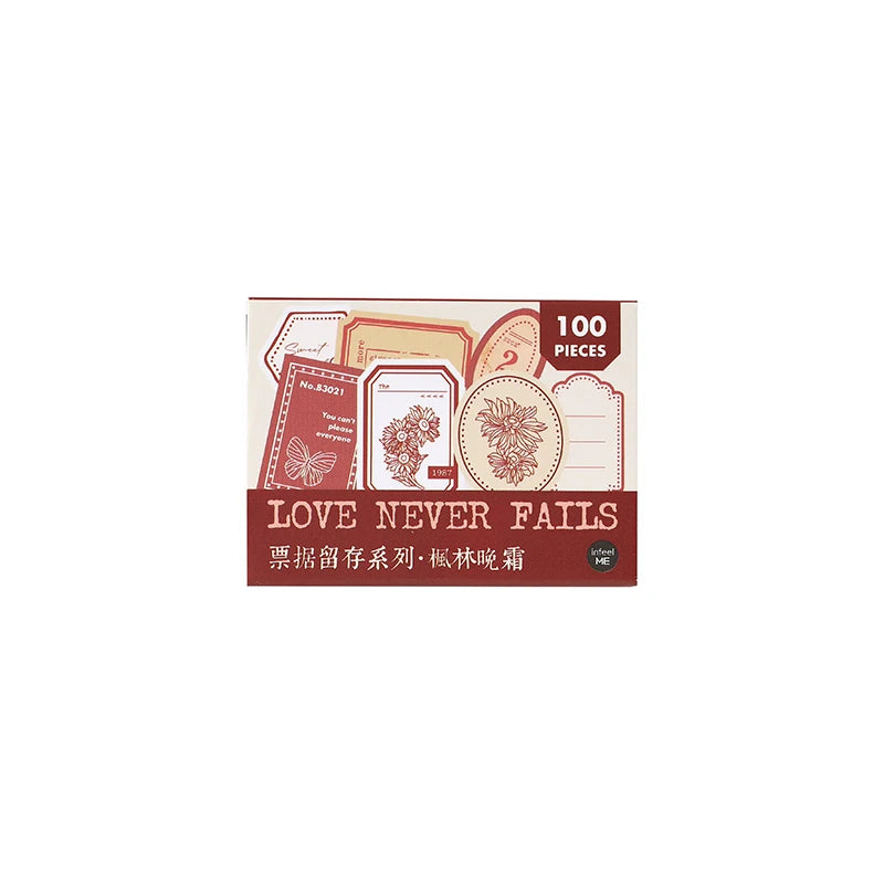 100 pcs Vintage Ticket Stickers pack Decorative Diy Diary Album Stationery Scrapbooking accessories hand made Collage material Qme