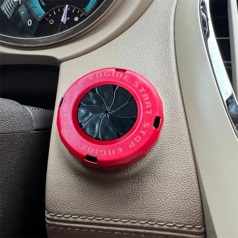 Car Engine Start Stop Button Cover Interior Ignition Switch Knob Qme Black red