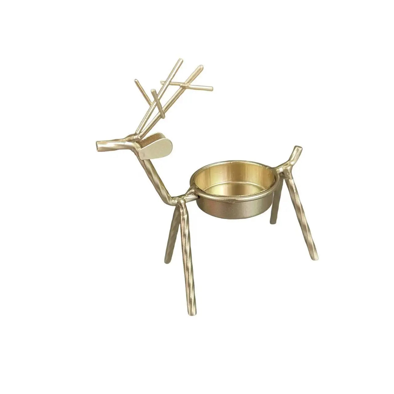 Retro Stag Tea Light Cups Metal Candle Stands Xmas Home Decor Dining Qme golden M 1Pc