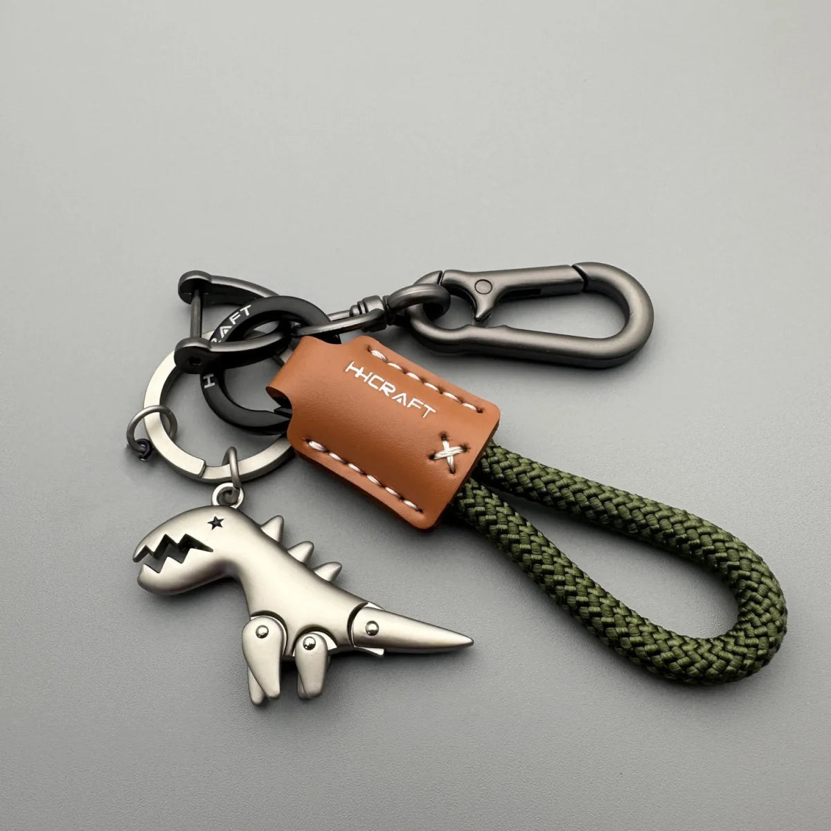 Motorcycle Decoration Accessories and Car Keychain Single Leather Woven Rope Metal Keychain Handbag Pendant Small Gift Qme Style 2