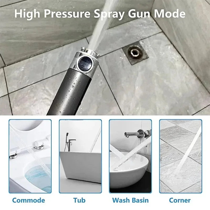 Handheld Shower Head with ON/OFF Switch 3 Modes High Pressure Water Saving Filter Powerful Massage Spa for Bathroom Qme