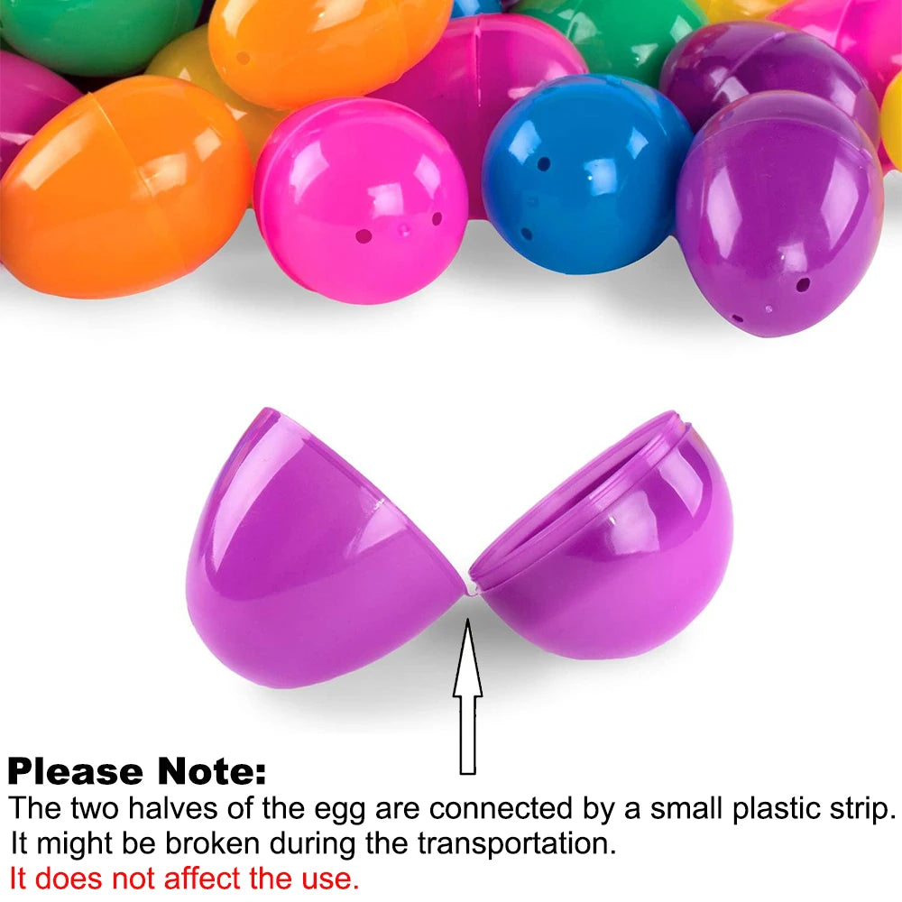 10Pcs Fillable Easter Eggs Bulk Colorful Plastic Refillable Empty Egg for Easter Egg Hunt Game Kids Party Favor Classroom Prizes Qme
