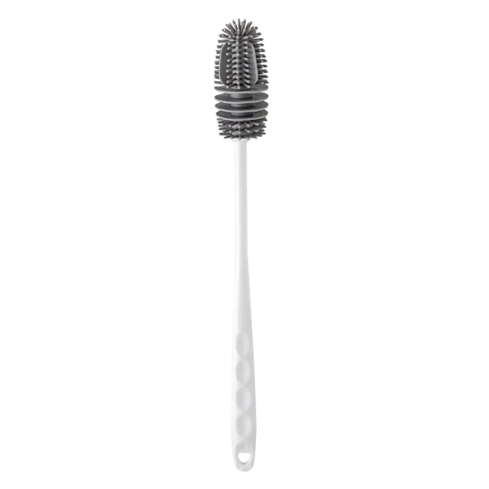 Silicone Cup Brush Milk Bottle Cleaning Brush Long Handle Water Bottles Cleaner Glass Cup Cleaning Brush Kitchen Cleaning Tools Qme 1PCS WHITE
