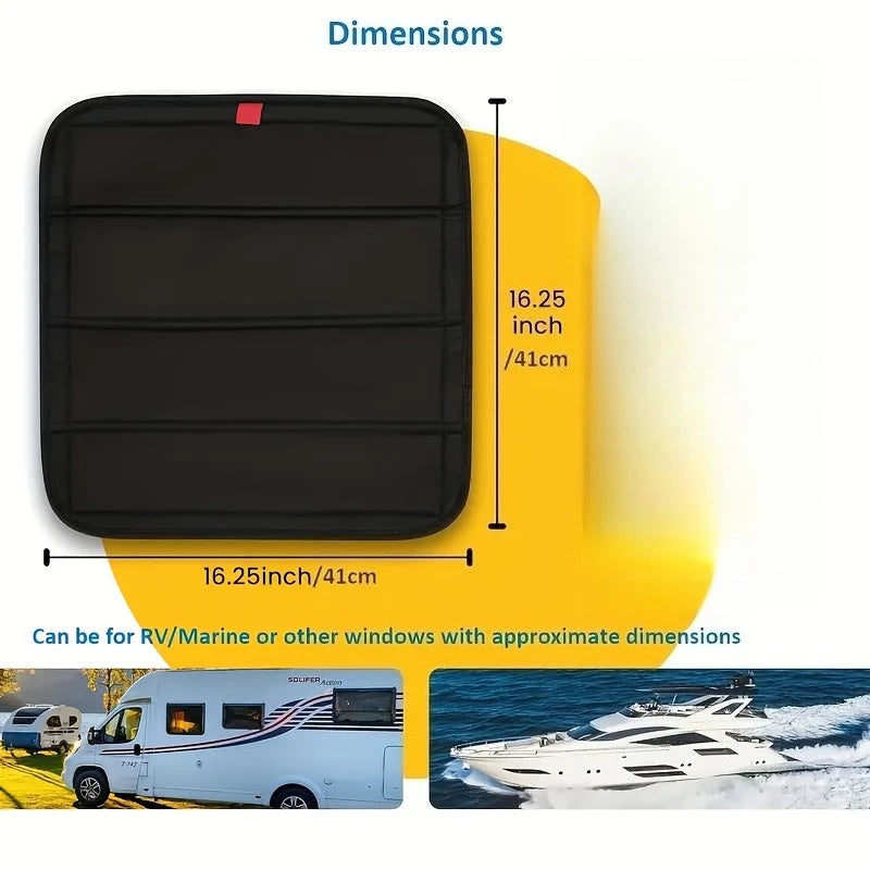 Advanced RV ventilation system and blackout curtains, easy folding design, durable fabric, lightweight sunshade curtains, Qme