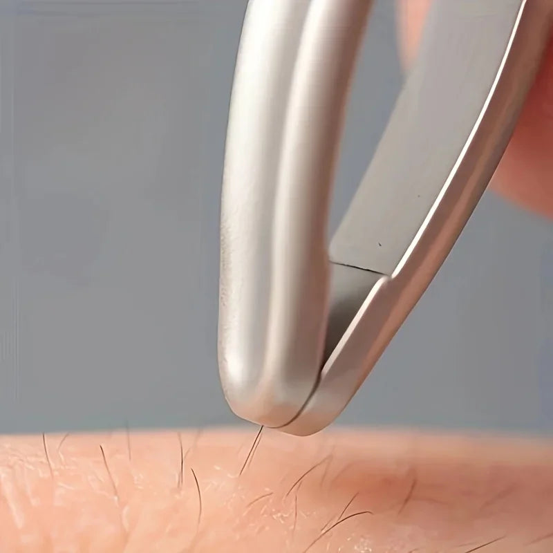 Premium Round Head Tweezers Eyebrow Facial Hair Removal Seamless Qme