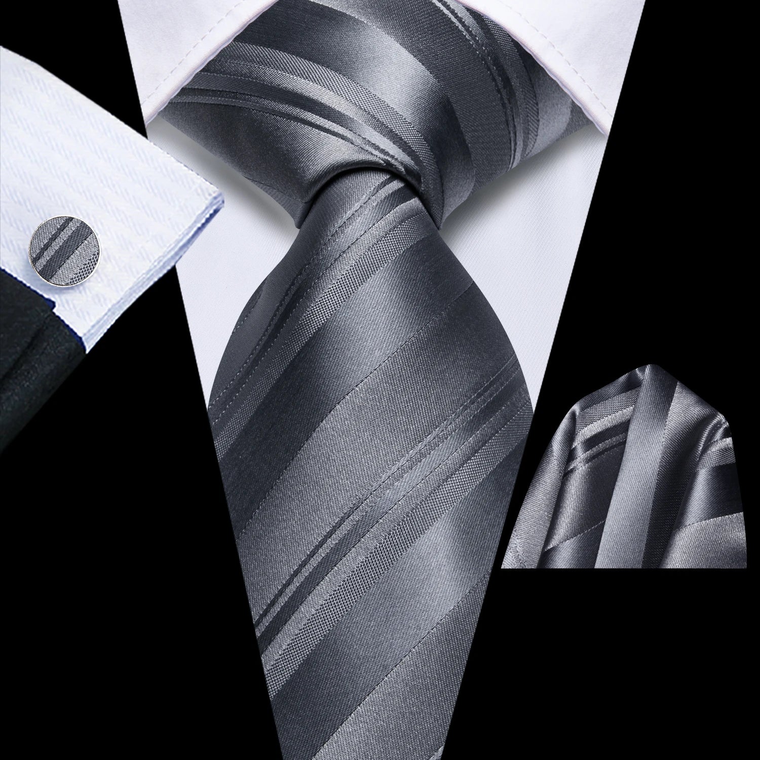 Hi-Tie Rose Pink Stiped Plaids Purple Blue Mens Necktie Handkerchief Cufflinks for Tuxedo Accessory Classic Luxury Tie Man Gift Qme HT-N-0194