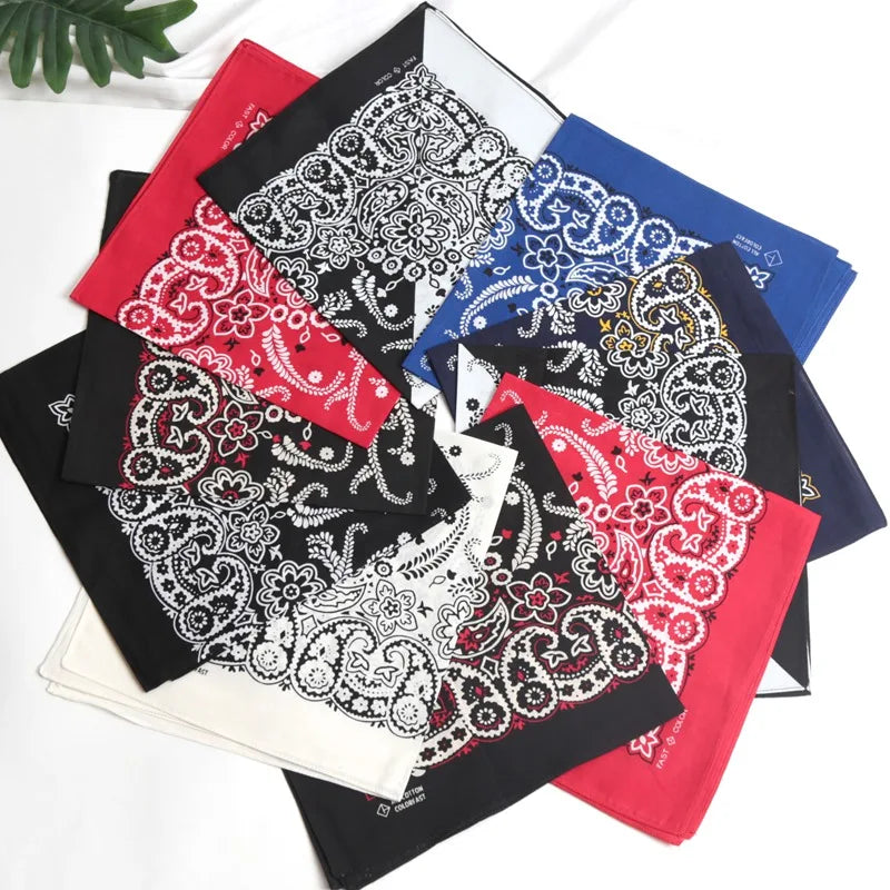 Unisex Hip Hop Women Men Bandana Scarf Punk Square Bandanas Headwear Qme