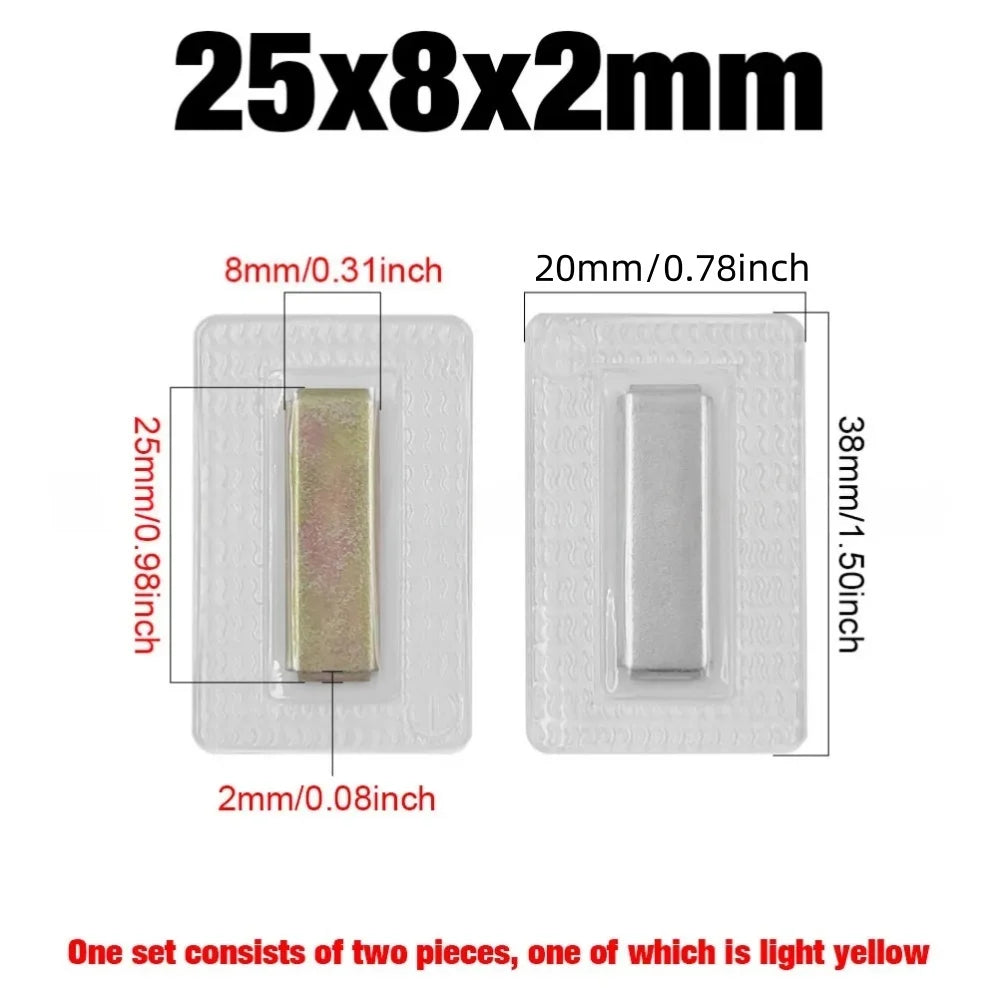 1Pair PVC Invisible Strong Magnetic Snaps Button Hidden Magnetic Fastener for Handbag Clothing Clasp DIY Craft Sewing Supplies Qme 25x8x2mm(Square)