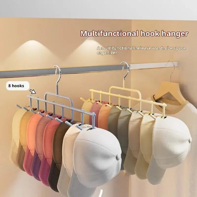 Hanging Hooks Fits 8 Tall Caps Dorm Closet Wall Mounted Baseball Hat Qme