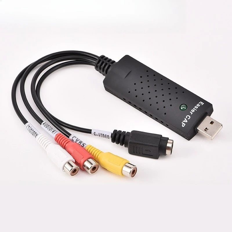 2PCS USB 2.0 Video Audio Converter Capture Card Easy Cap Video Audio Converter TV DVD VHS Audio Capture Adapter Card TV Video Qme
