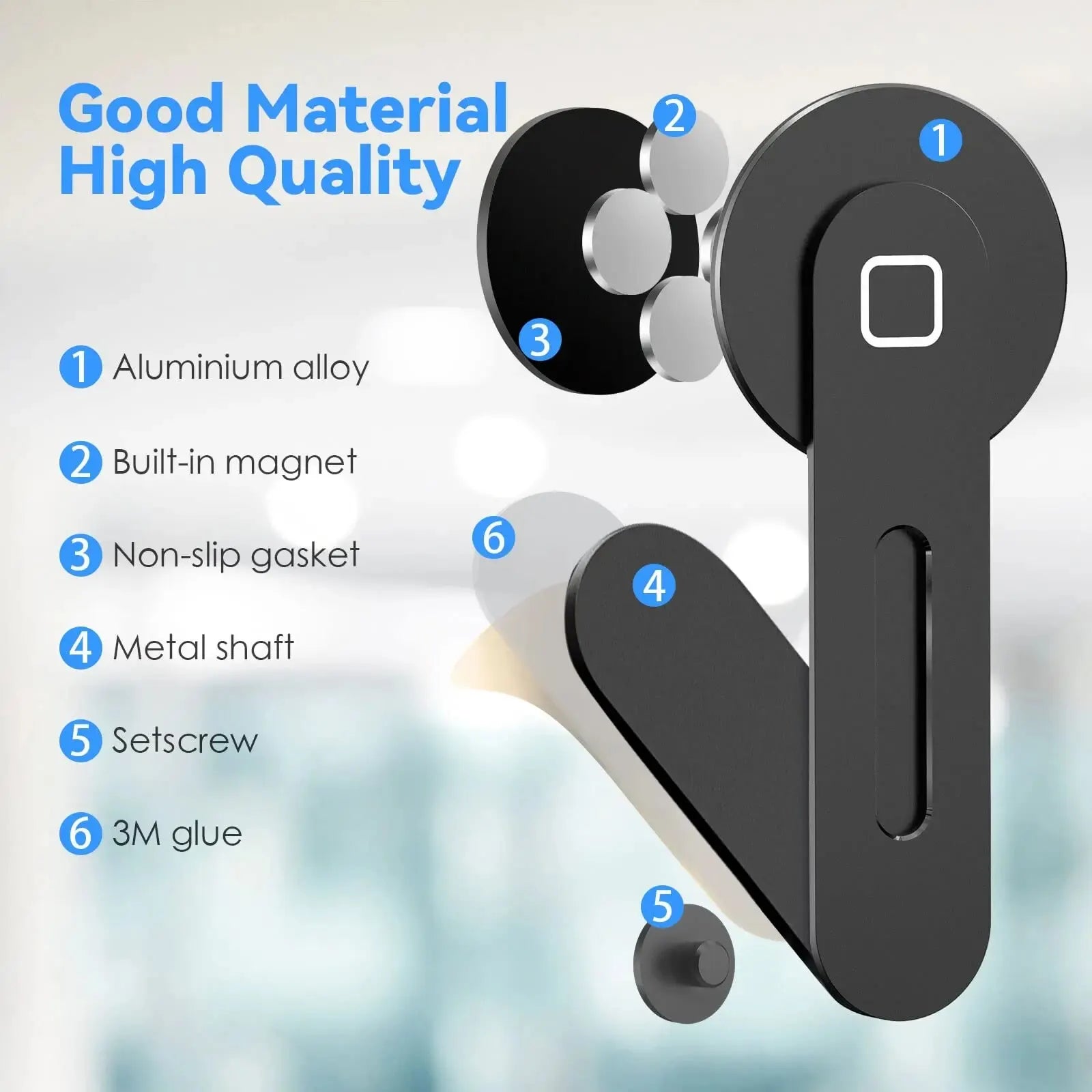 Magnetic Laptop Phone Holder Computer Monitor Side Cell Phone Slim& Foldable For iPhone 14/13/12 Series Case and All Phone Qme