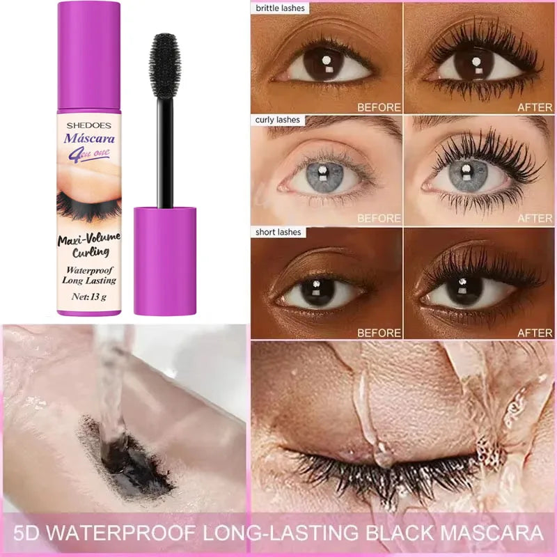 Waterproof Mascara Lengthening Eyelashes Women's Make-up Waterproof Mascara Black Silk Fibre Mascara Korean Cosmetics New Qme