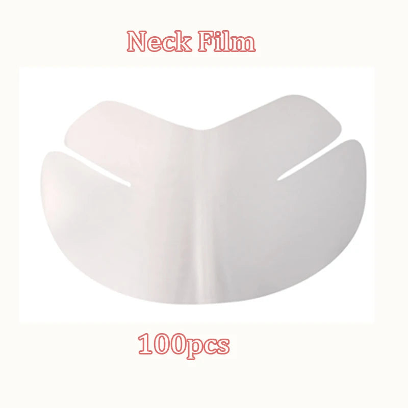 Disposable Face Plastic Film Full Face Cleaner Mask Neck Stickers Paper Transparent PE Masks Wrap Facial Beauty Healthy Tool Qme 100pcs Neck