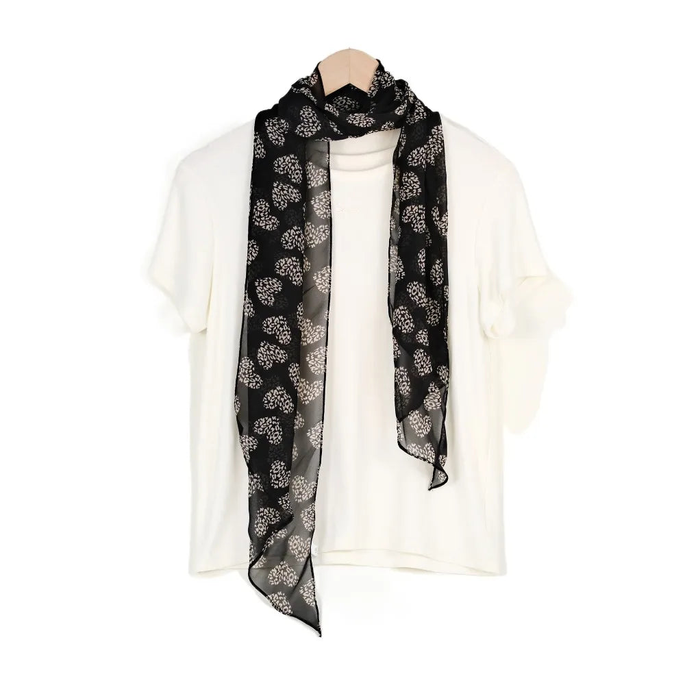 Retro Ribbon Leopard Print Scarf Flower Dressing Decoration Scarf Headband French Style Thin Long Scarves Spring Summer Qme Style D
