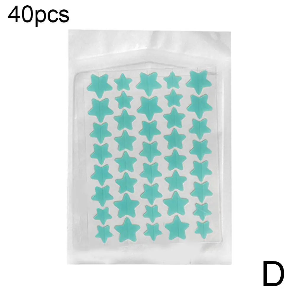 35/40Pcs Colorful Cute Star Heart Shaped Acne Treatment Sticker Invisible Acne Cover Removal Pimple Patch Skin Care Qme blue 40 counts China