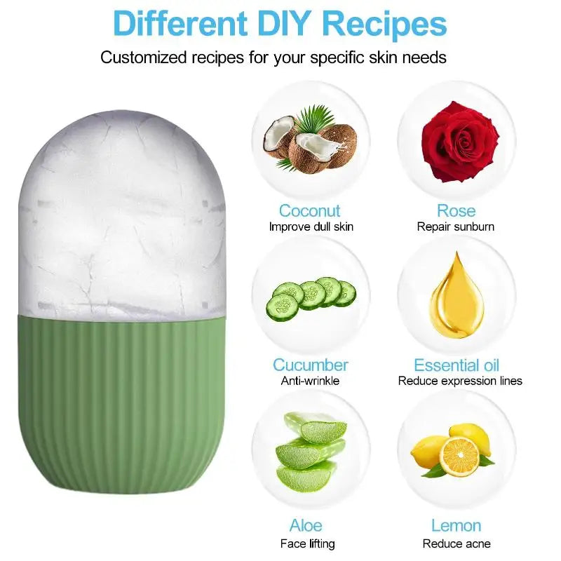 Silicone Face Ice Cube Mold Roller Beauty Tool Anti Puffiness Skincare Qme