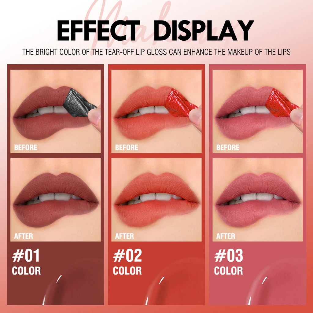 Waterproof Long-lasting Peel Off Lip Gloss Tattoo Matte Natural Look Qme