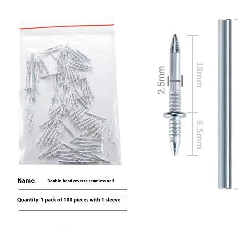 50 Metal Double Head Nails Seamless Skirting Thread Nail Without Qme 100PCS