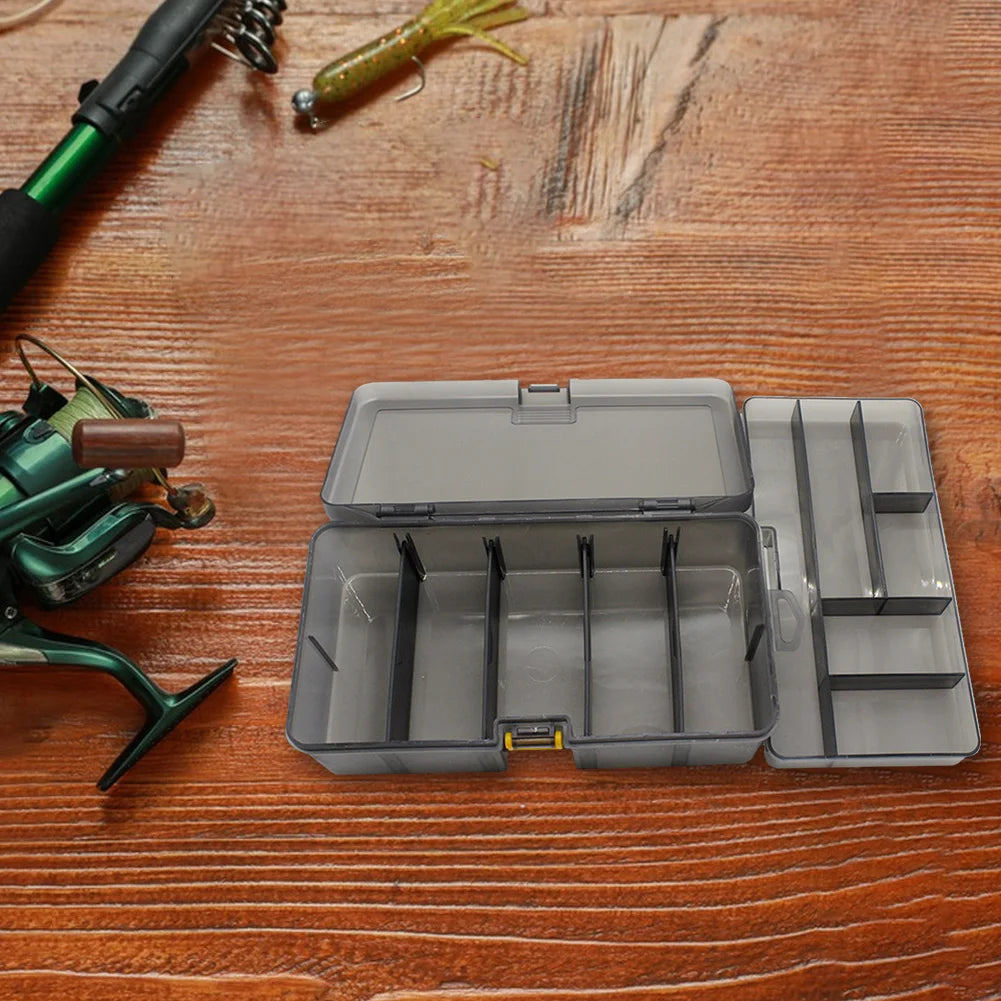Double Layer Fishing Box with Adjustable Dividers Bait Lure Hook Accessories Box Bait Storage Box Multifunctional Fishing Tool Qme