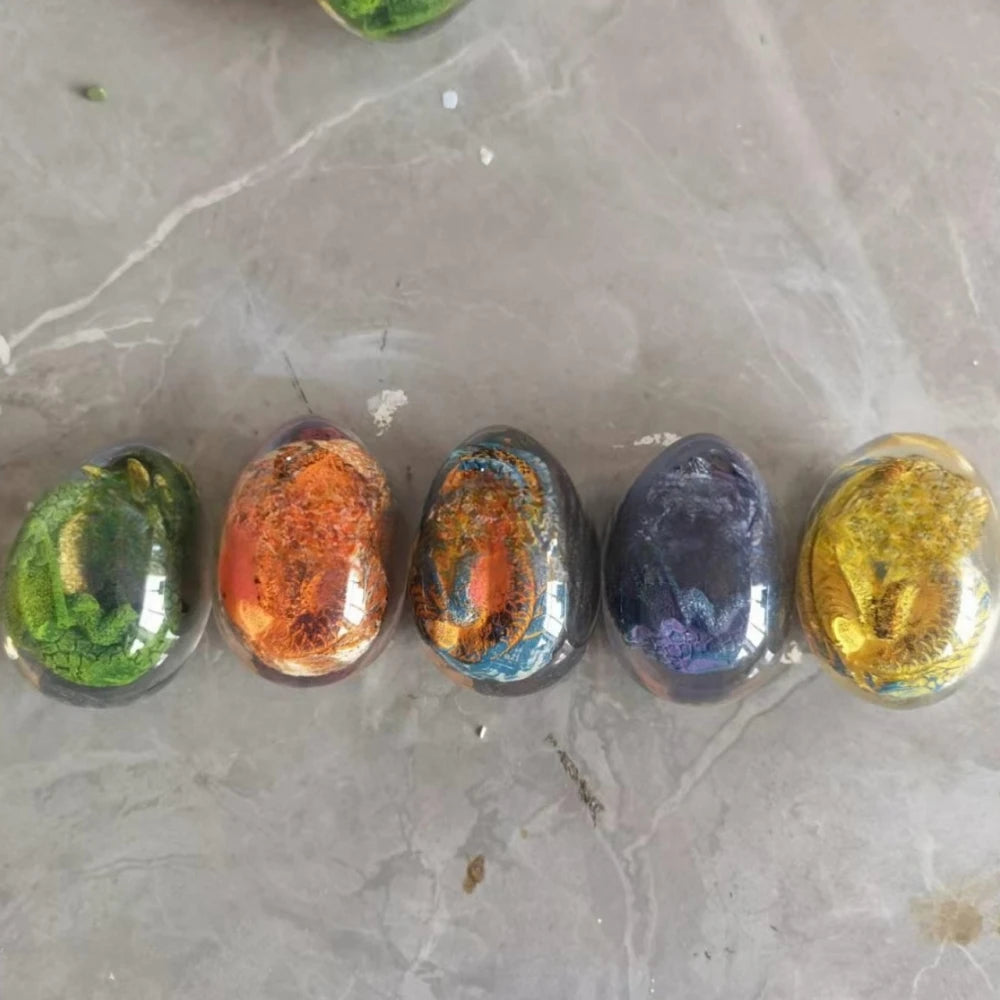 Lava Dragon Egg Statue Ornament Cosplay Dinosaur Resin Art Craft Sculpture Crystal Gemstone Halloween Decoration Toy Prop Qme