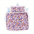3 pieces of 17cm doll pillows, mattresses, duvet covers, cute floral bed covers, doll accessories, comfortable sleeping gifts Qme SKY BLUE
