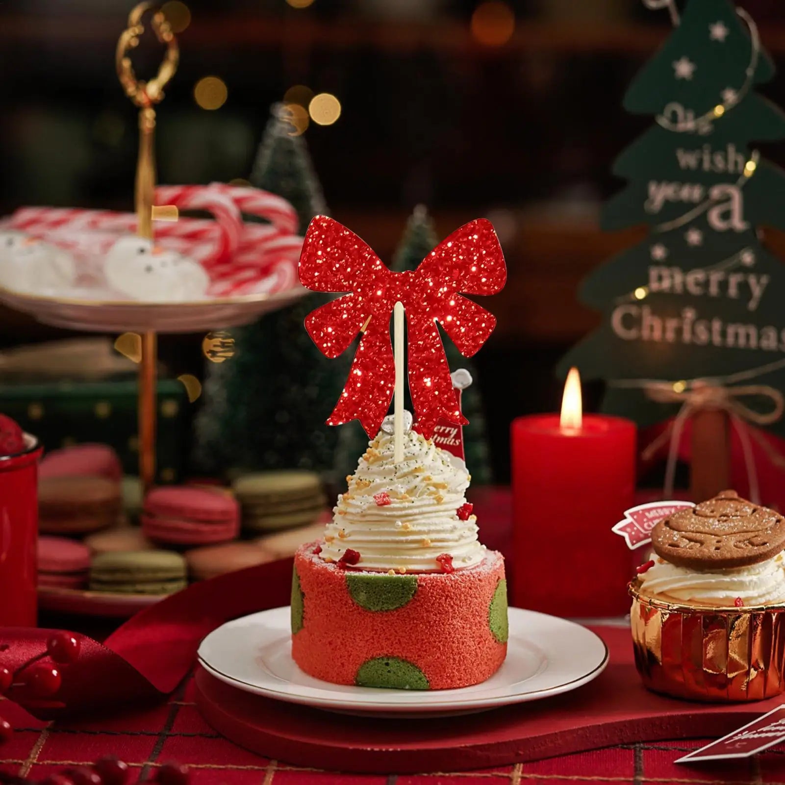 Cup Cake Topper Classic 24 Christmas Cupcake Toppers Home Event Qme