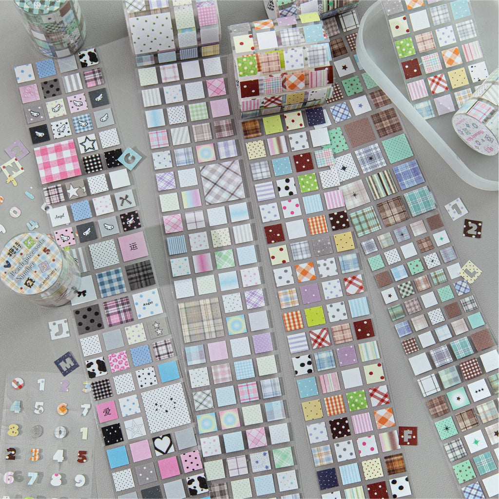 1Roll Kawaii Cute Style Glitter Die-Cut Synthetic Paper Tape for DIY Scrapbooking Collage Material Phone Case Notebook Decoratio Qme