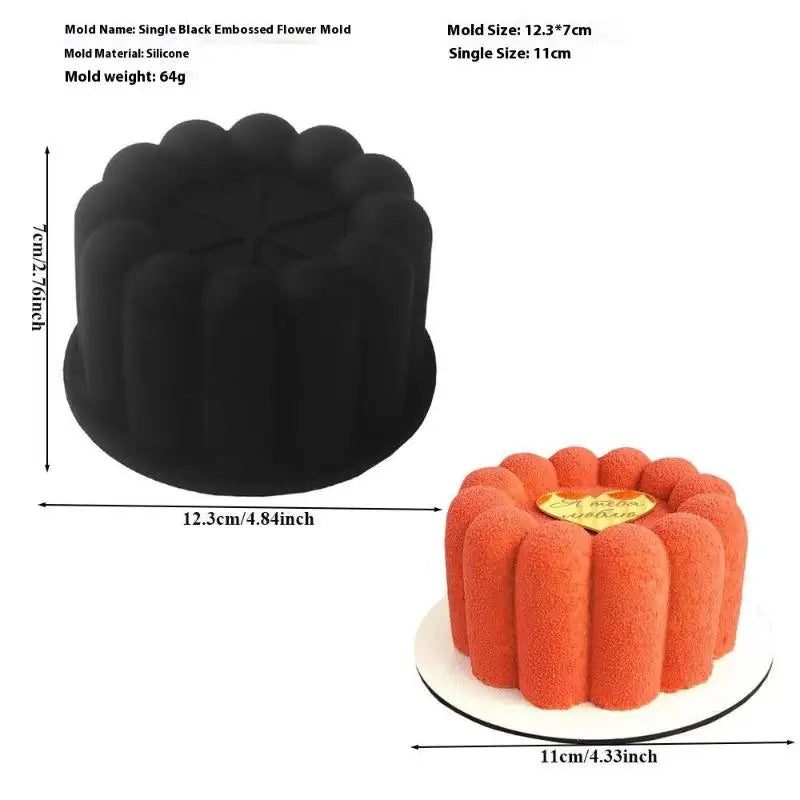 Flower Heart Square Star Shape Bento Cake Silicone Mold Chocolate Qme flower shape Black
