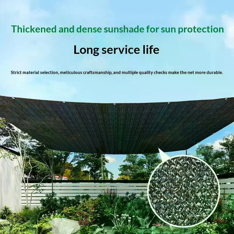 Black Sun Shade Net High Density UV Protection Breathable Tear Resistant Sunblock Cloth For Garden Patio Balcony Outdoor Use Qme
