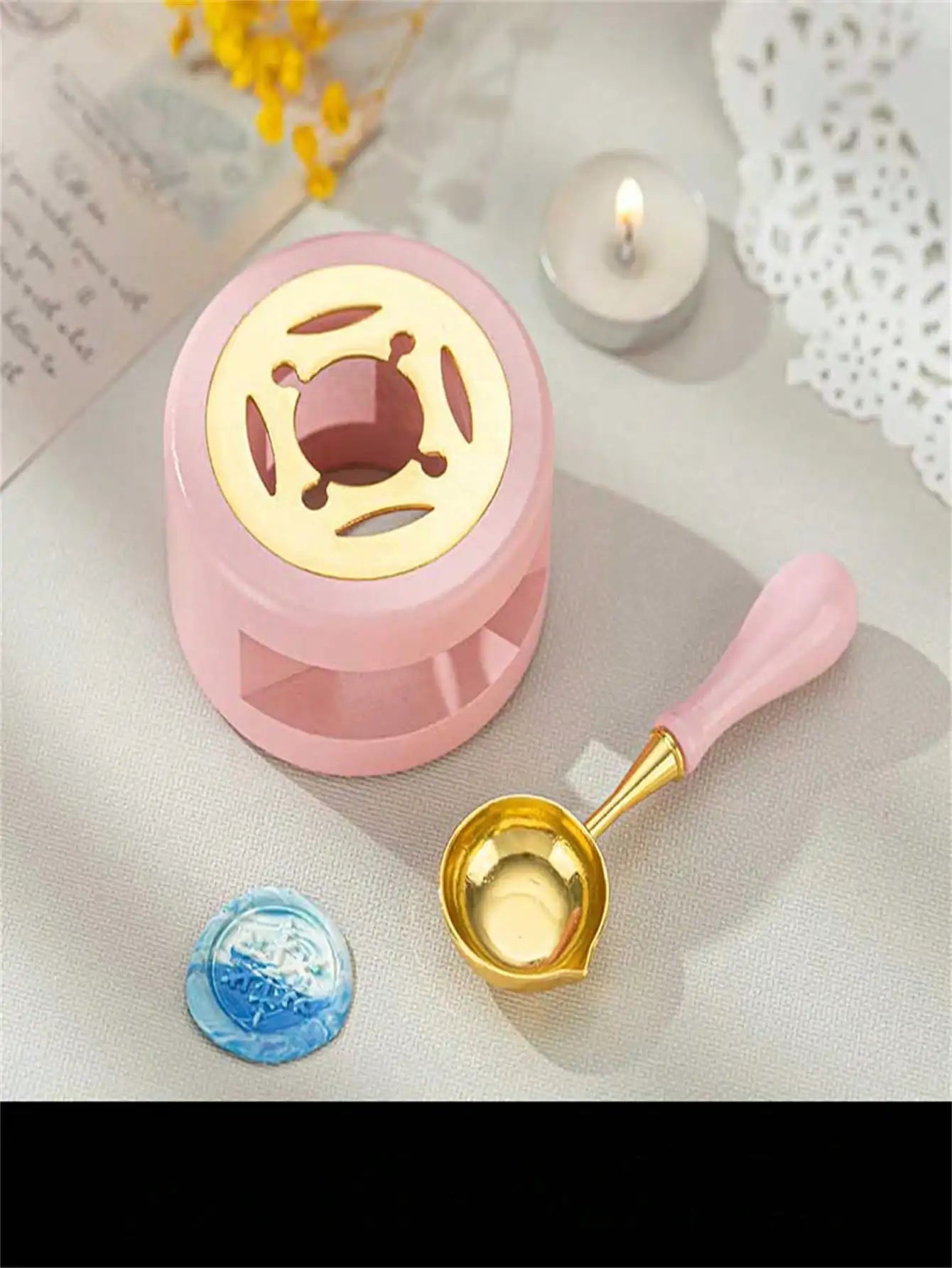 Wax Seal Stamp Sealing Warmer Melting Spoon Wedding Envelopes Qme pink