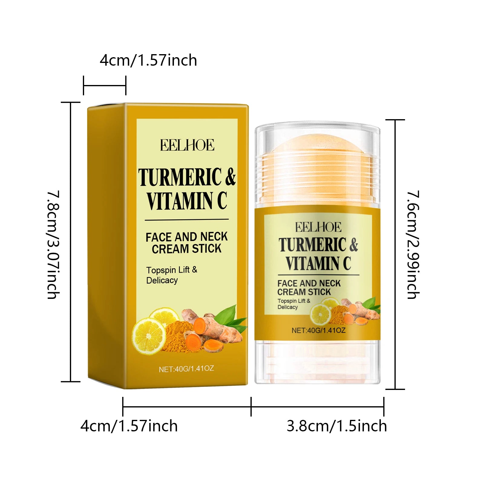 Turmeric Face & Neck Cream Stick Lift & Tighten Skin Lighten Neck Lines Smoothing Brightening Moisturizing Beauty Neck Care Crea Qme