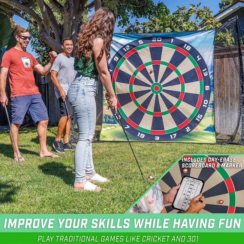 Premium Golf Balls Game Dart Mat Practice Tee Pad Fun Family Outdoor Qme